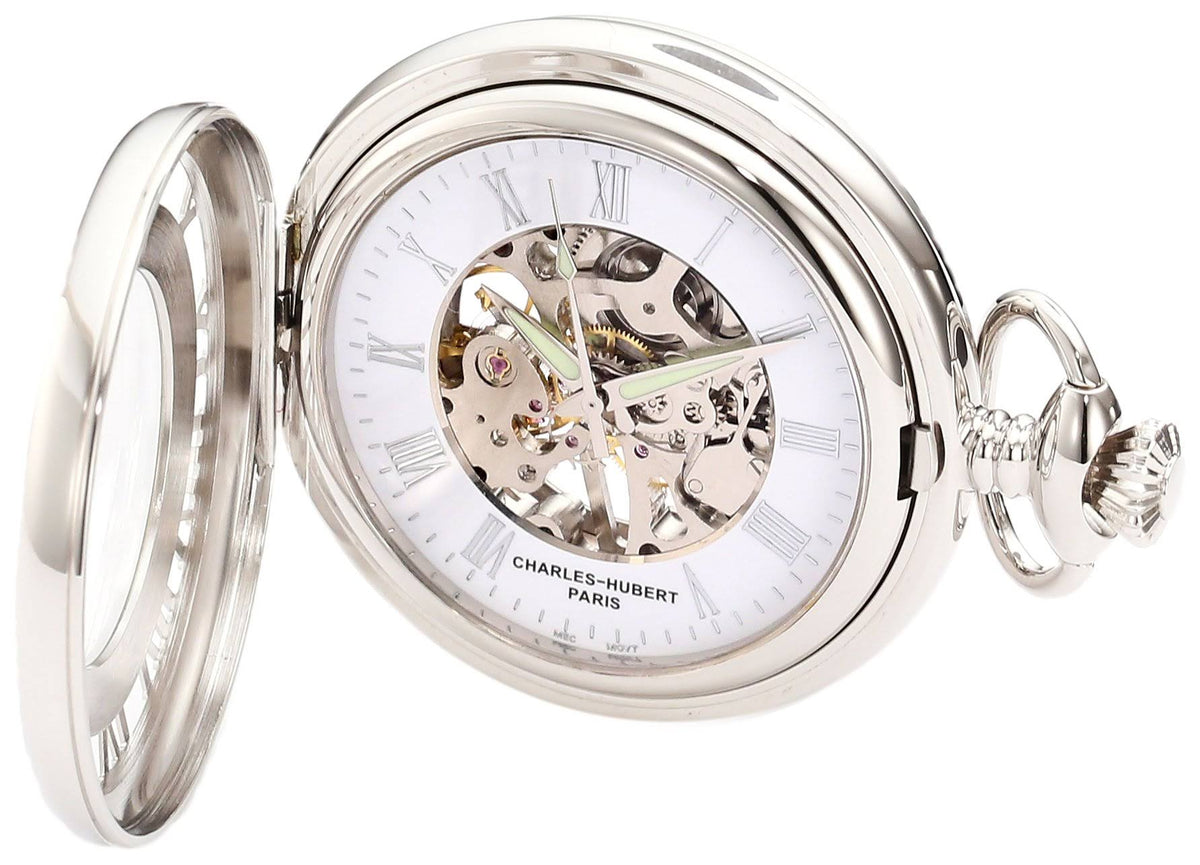 Chrome Finish Mechanical Pocket Watch R360