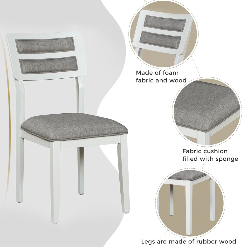 6 Piece Dining Table and Chair Set with 4 Upholstered Chairs and Bench R25084