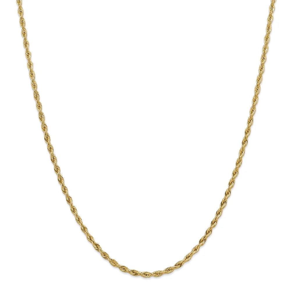 14kt Yellow Gold 3.0mm Semi-Solid Rope Chain 18 inch Lobster Clasp U61438