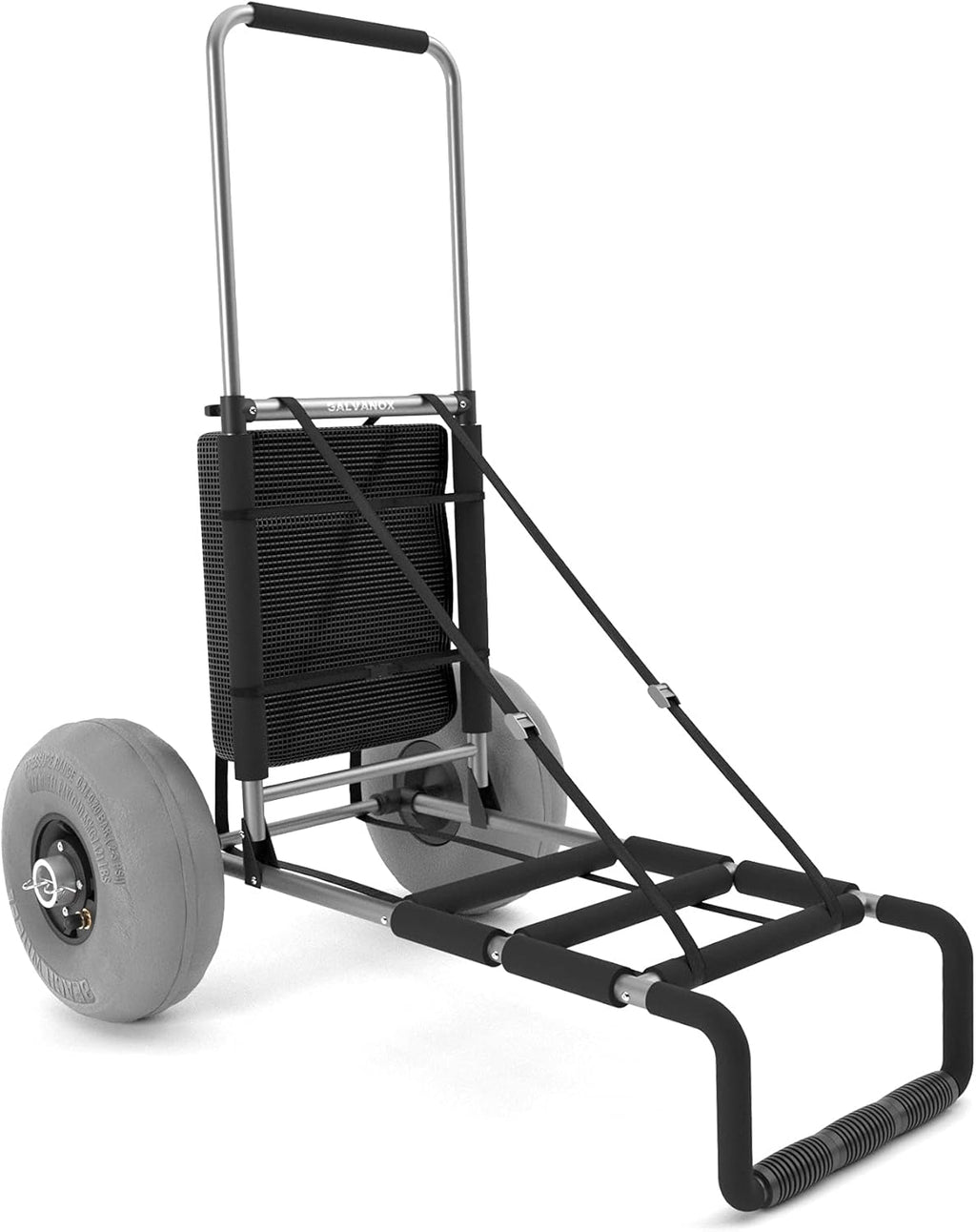 Compact Fold-Flat Beach Cart with Large 8 Pneumatic Balloon Wheels J8196