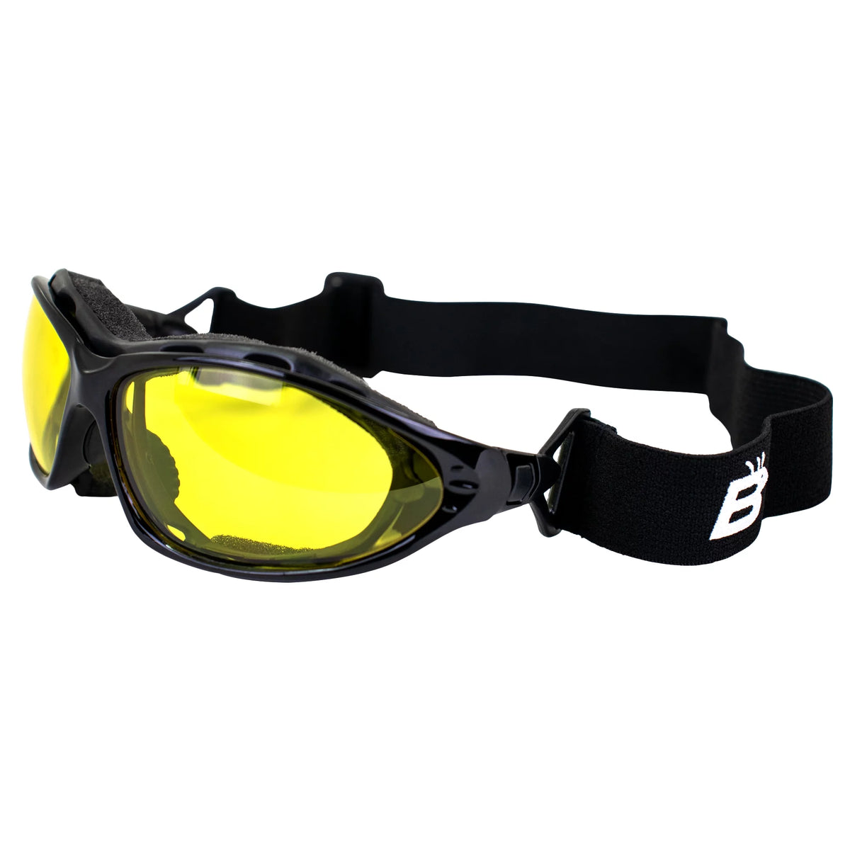 2 Pairs Padded Motorcycle Glasses Convertible to Goggles Shatterproof UV400 Black T15032