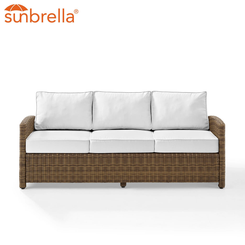 White Brown Fabric Outdoor Sofa F8436