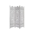 White Carved Wood Room Divider 72 Inches P92613