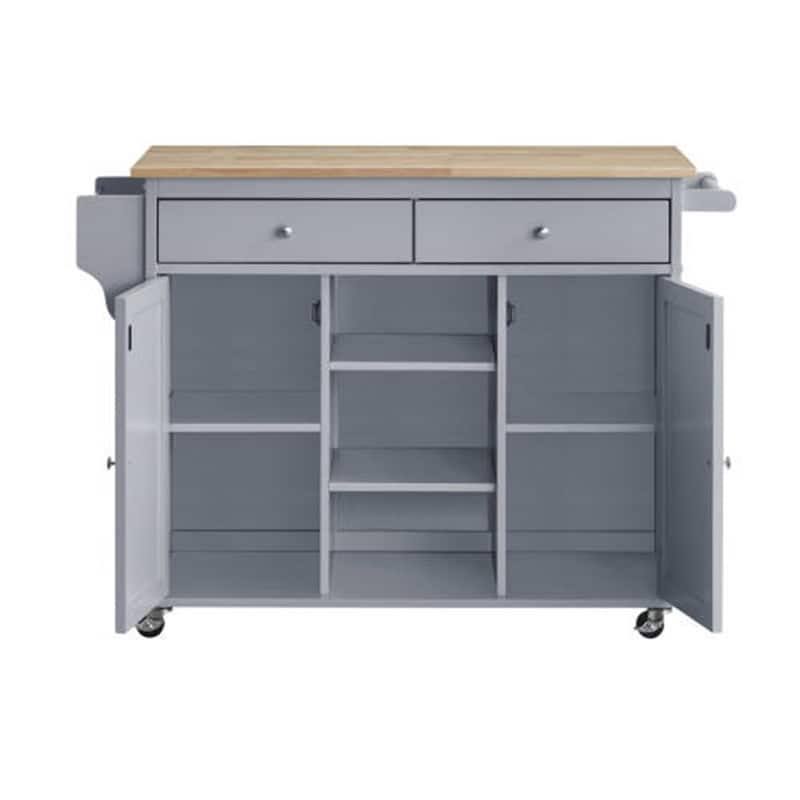 Kitchen Island Storage Cart with Natural Finish Top Z2580