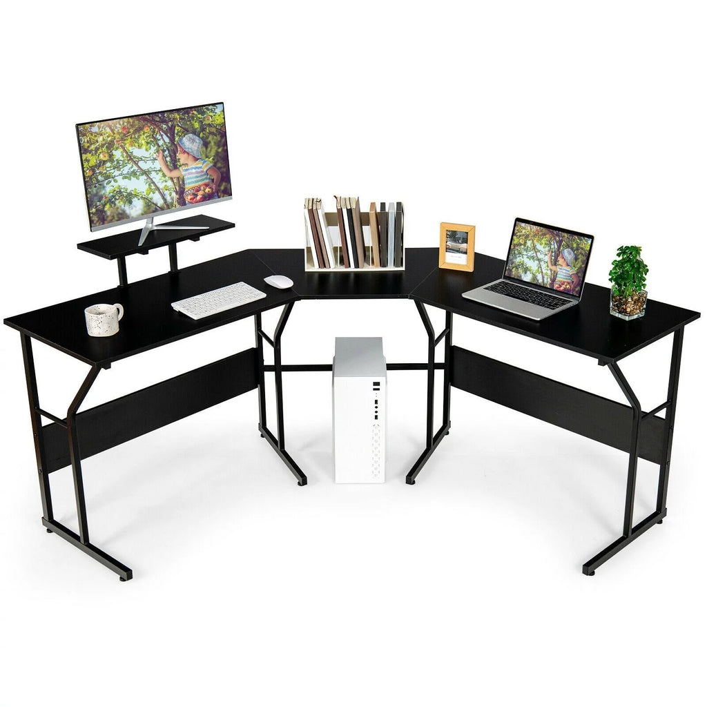 88.5" L Shaped Reversible Computer Desk D93135