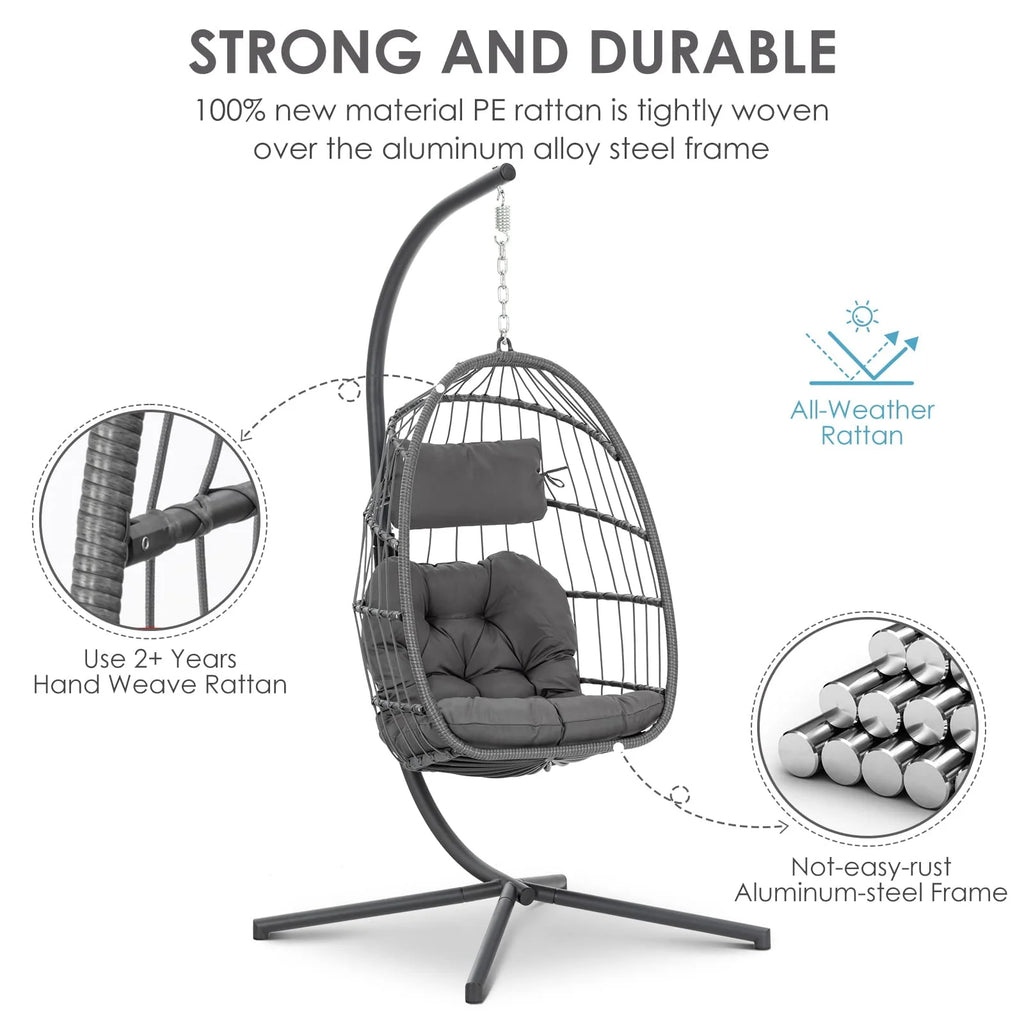 Hanging Egg Chair with Stand and Cushion K23529