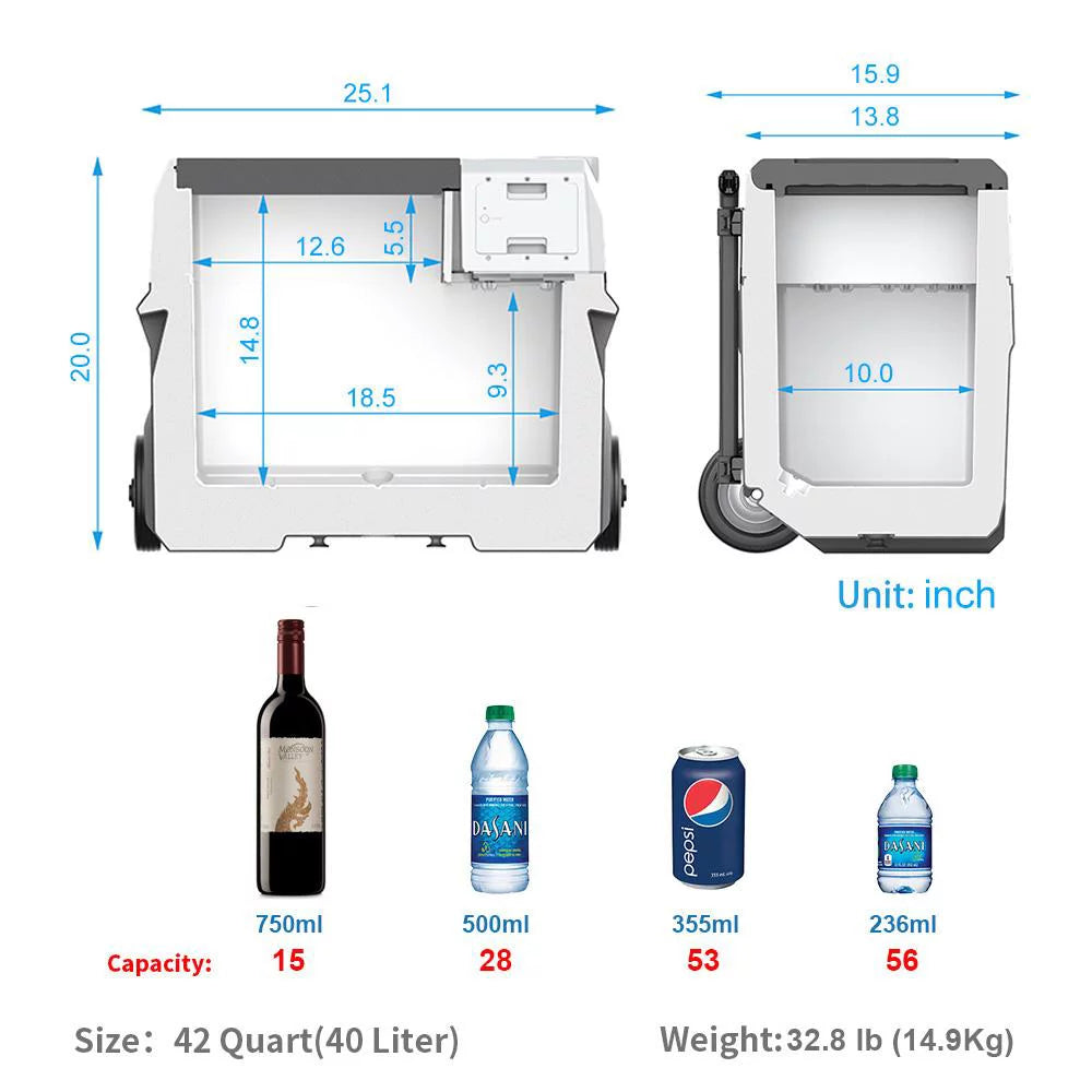 Portable Solar Fridge/Freezer 42 Quarts and 90W Solar Panel B626