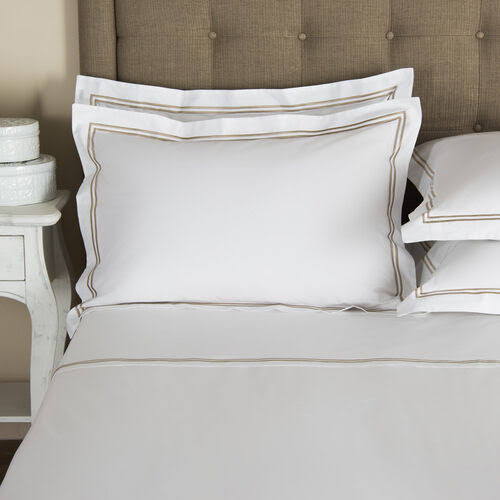 California King White Khaki Sheet Set A800