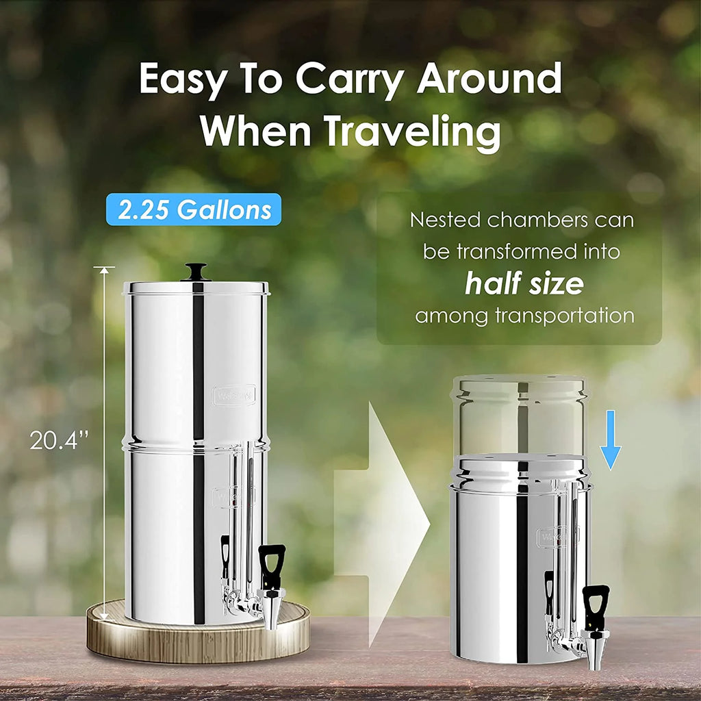 Water Filter System with 4 Filters, Stainless-steel, 2.25-gallon Z41393