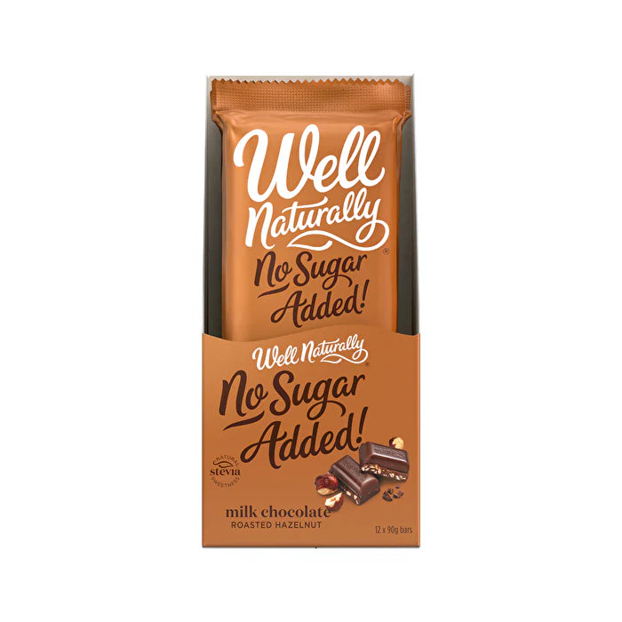 No Added Sugar Milk Chocolate Roasted Hazelnut 90g x 12 G43035
