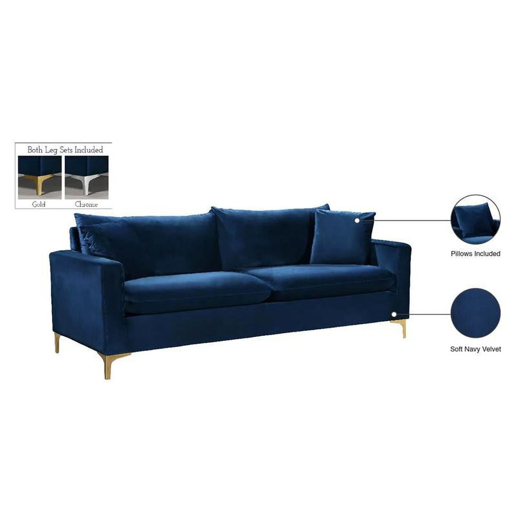 Navy Velvet Sofa M7831