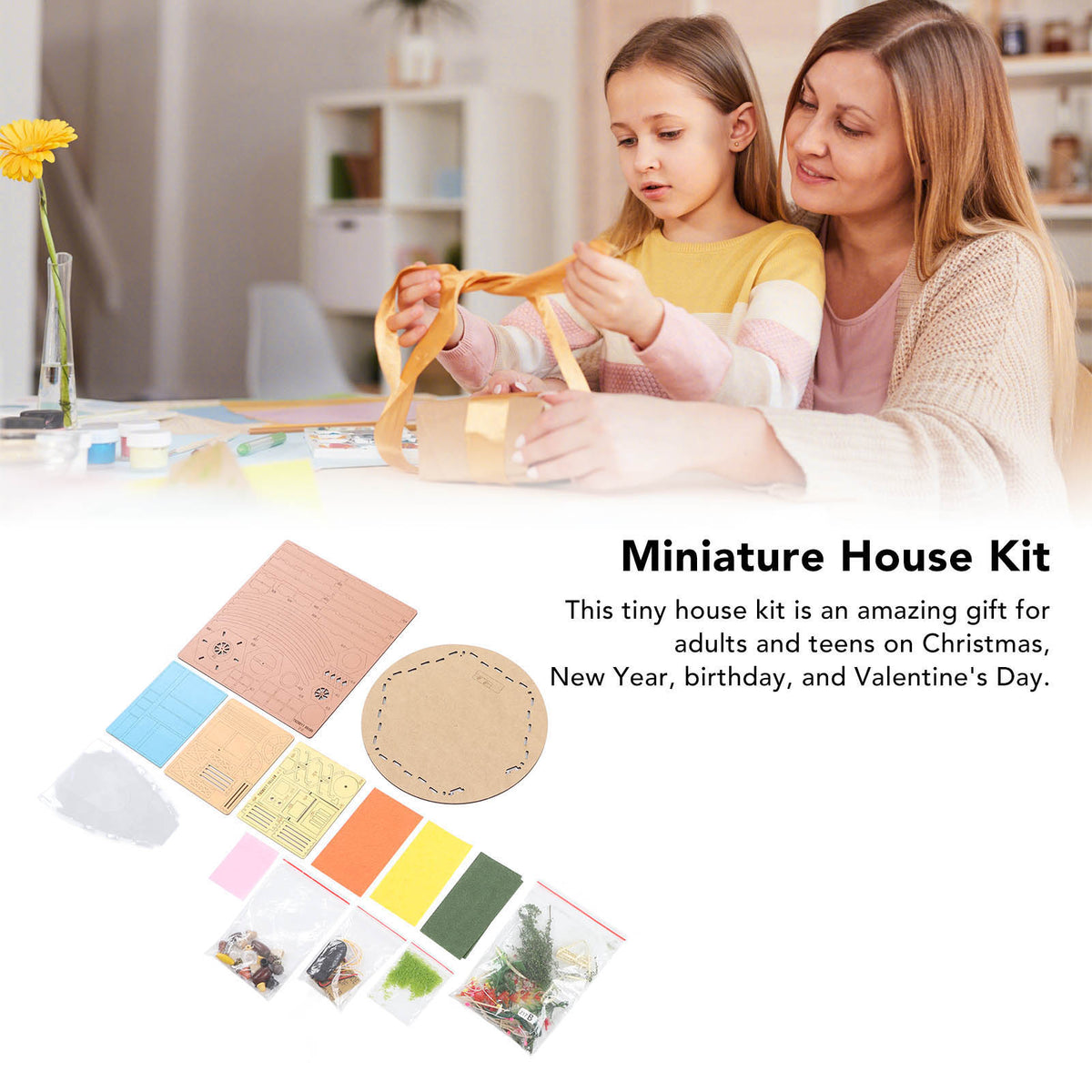 Miniature House Kit 1:24 Wood Dollhouse Kit H33150