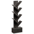 Rustic Brown 7 Shelf Wooden Bookshelf with Drawer D920198
