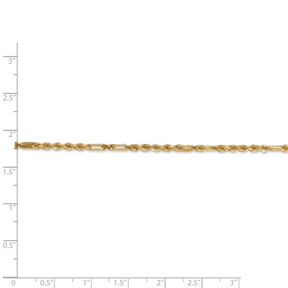 14kt Yellow Gold Diamond Cut Milano Rope Chain 18 inch Lobster Clasp B213