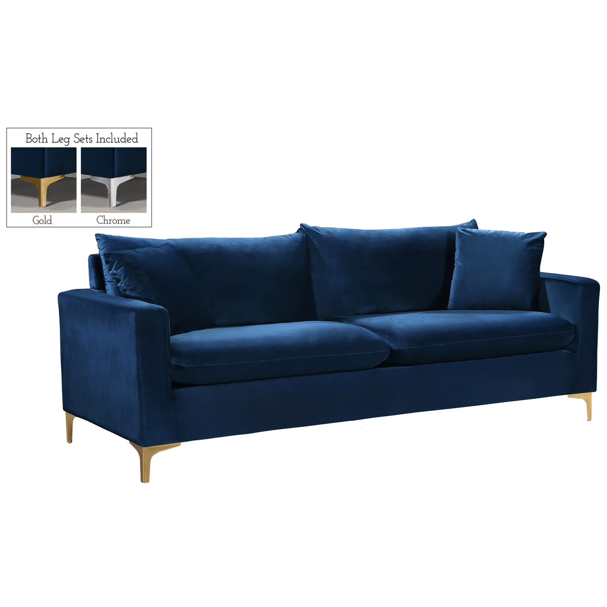Navy Velvet Sofa M7831
