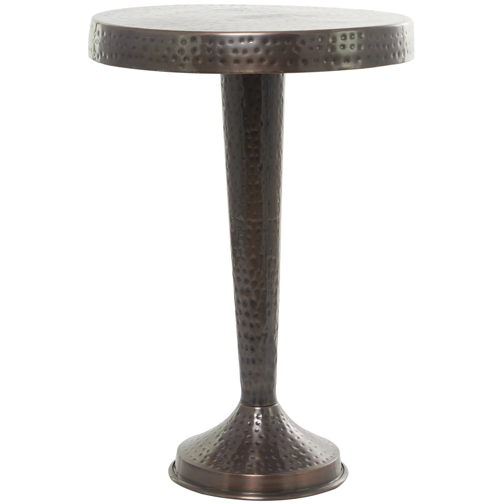 Aluminum Vintage Brown Pedestal Accent Table N452101