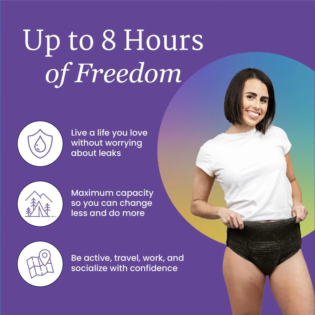 Black Unisex Adult Diapers, 14 Count B591814