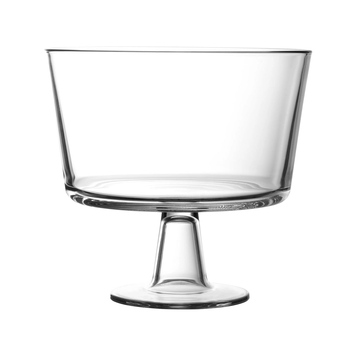 Round Crystal-Clear Borosilicate Glass Trifle Bowl with Pedestal E9783