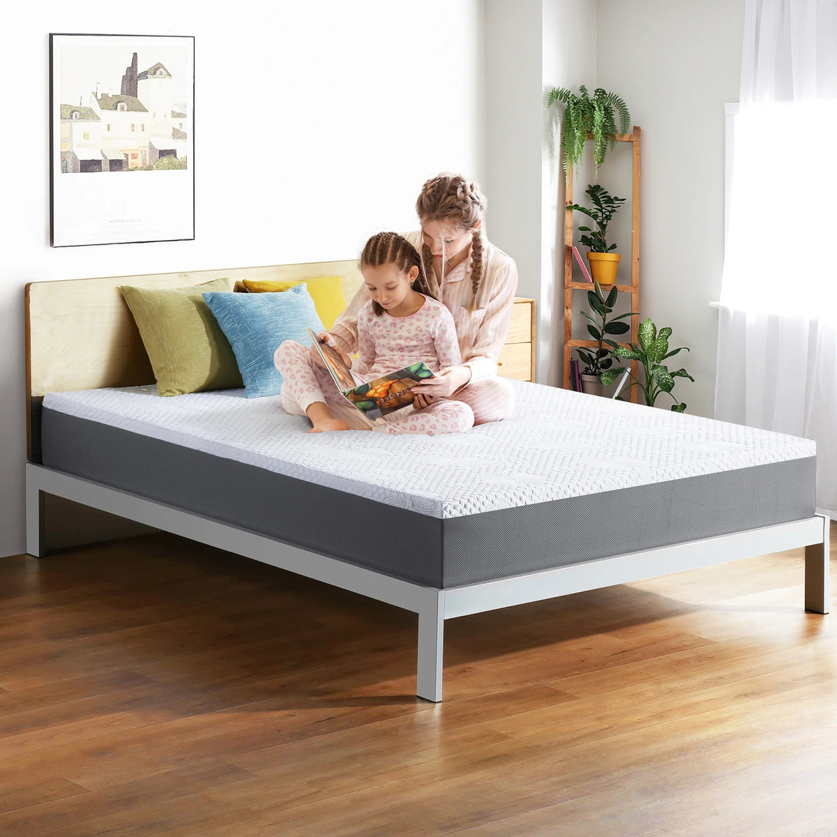 10'' Gel Memory Foam Mattress, Twin, Blue Q718