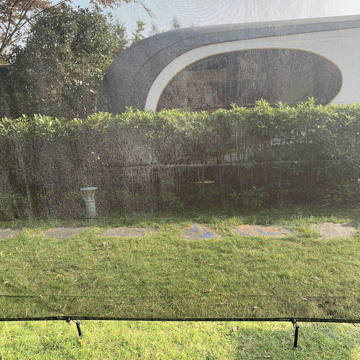 9' X 19' Black Mesh RV Awning Sun Shade Screen F9364