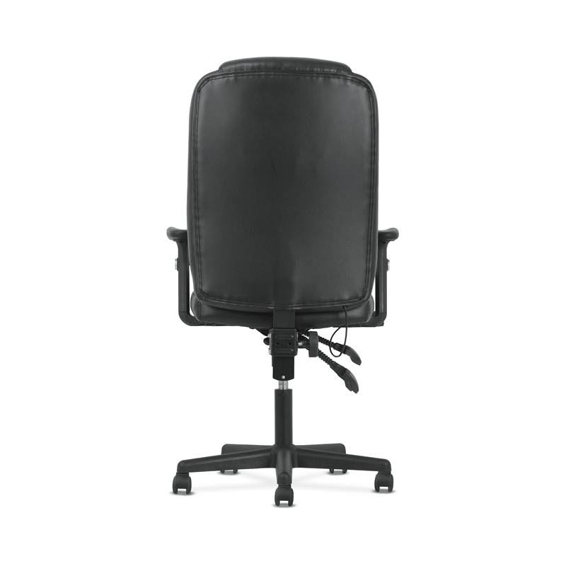 Black Leather High-Back Office Chair with Lumbar Support J4737
