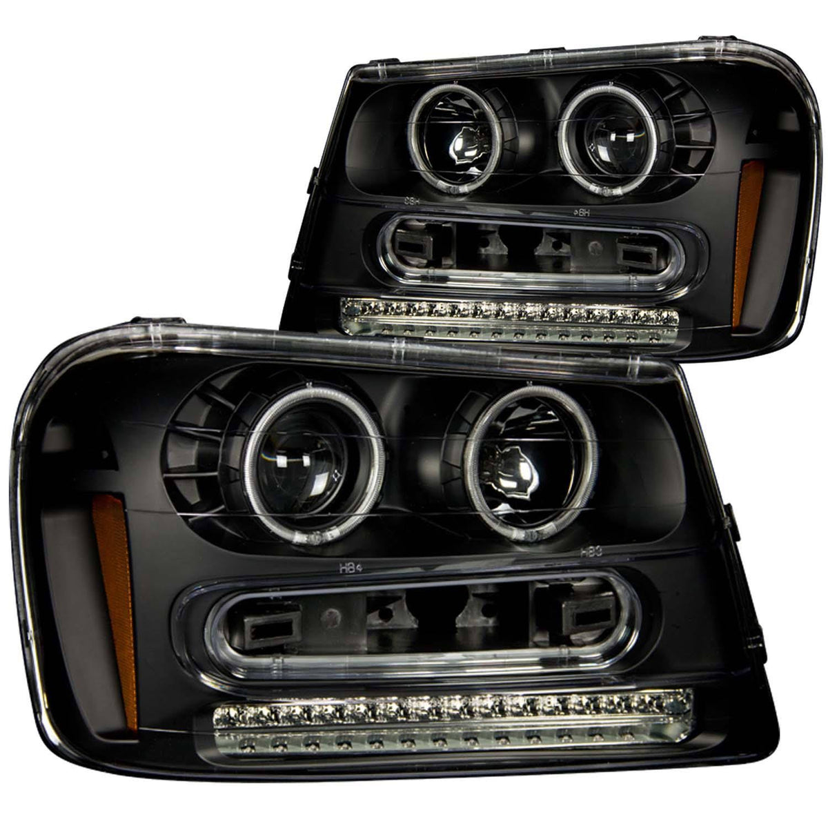 Black Projector Headlights with Halo K49757