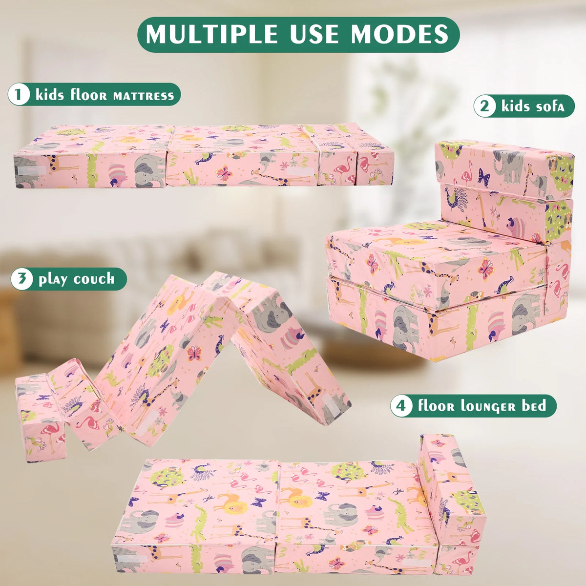 Pink Kids Folding Sofa Bed E992