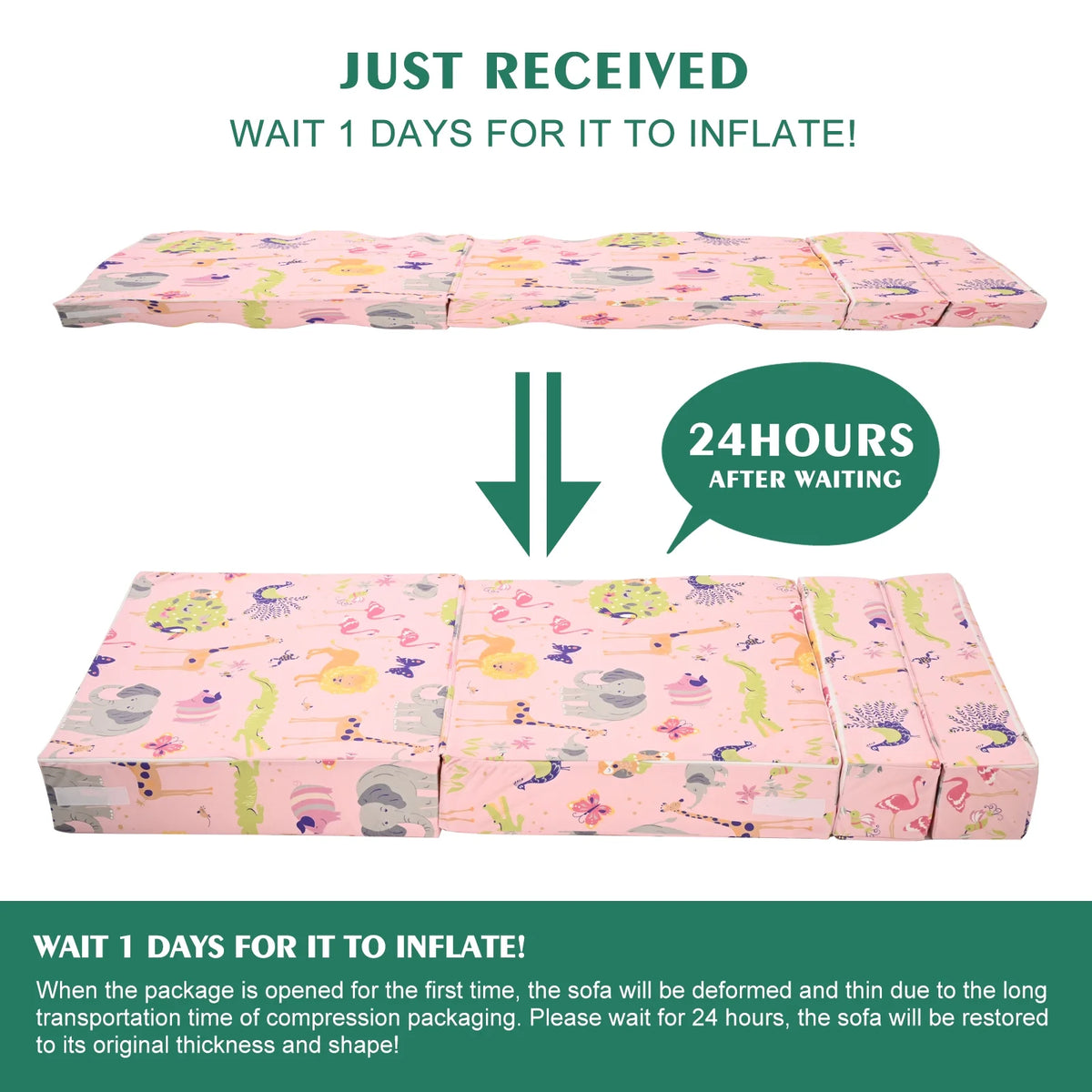 Pink Kids Folding Sofa Bed E992