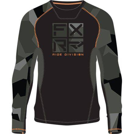 Charcoal Camo-Orange Small Longsleeve H8541