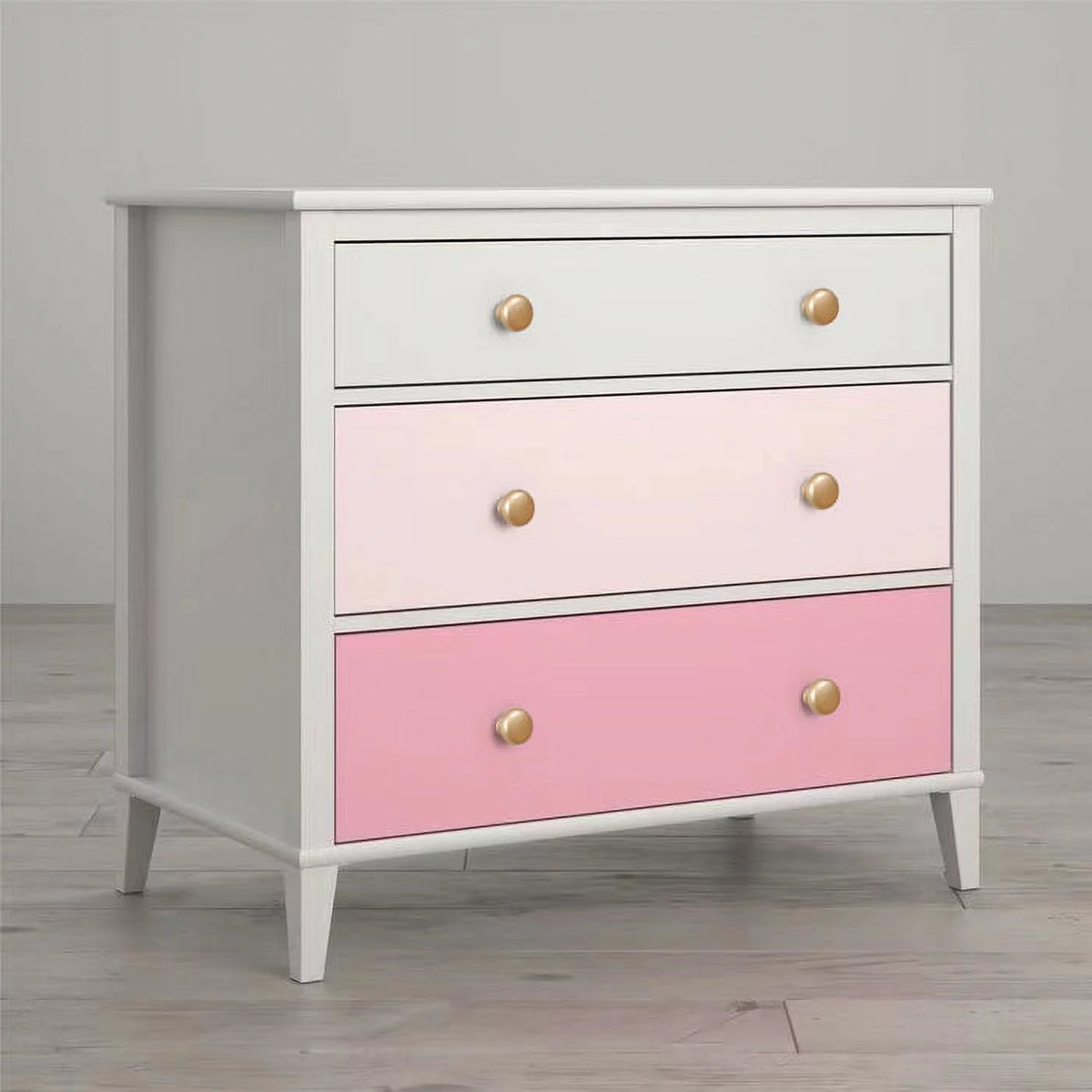 White 3 Drawer Wood Dresser N6619