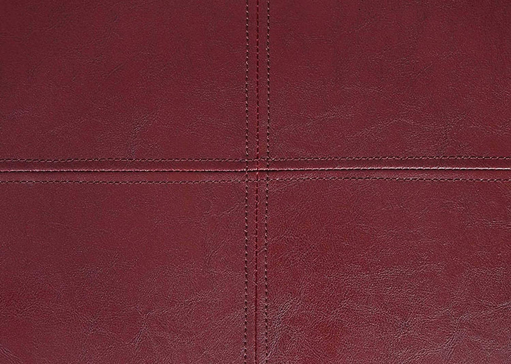 Burgundy Faux Leather Accent Storage Ottoman K53767