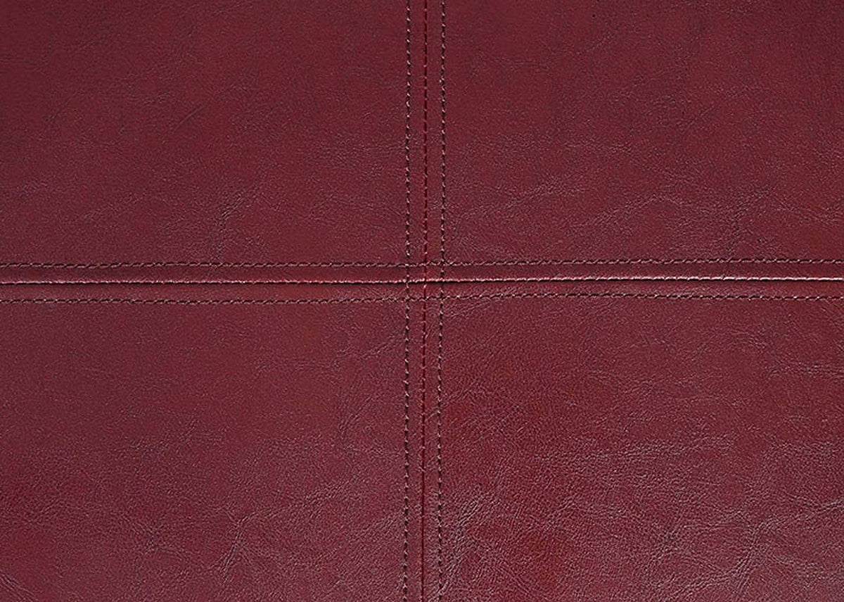 Burgundy Faux Leather Accent Storage Ottoman K53767