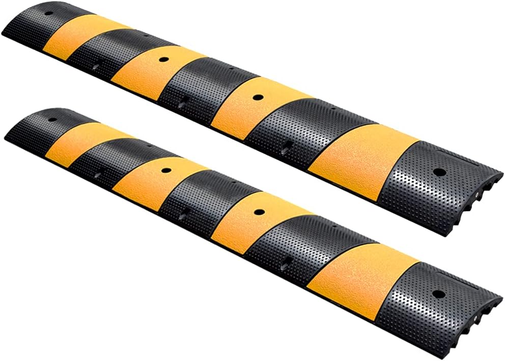 2 Pack Rubber Speed Humps with Reflective Yellow Targets I69134
