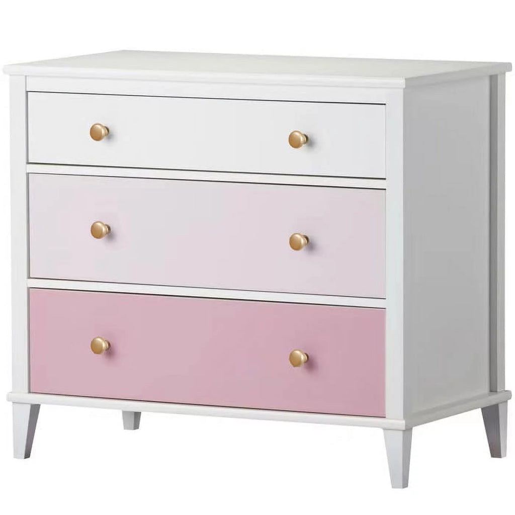 White 3 Drawer Wood Dresser N6619