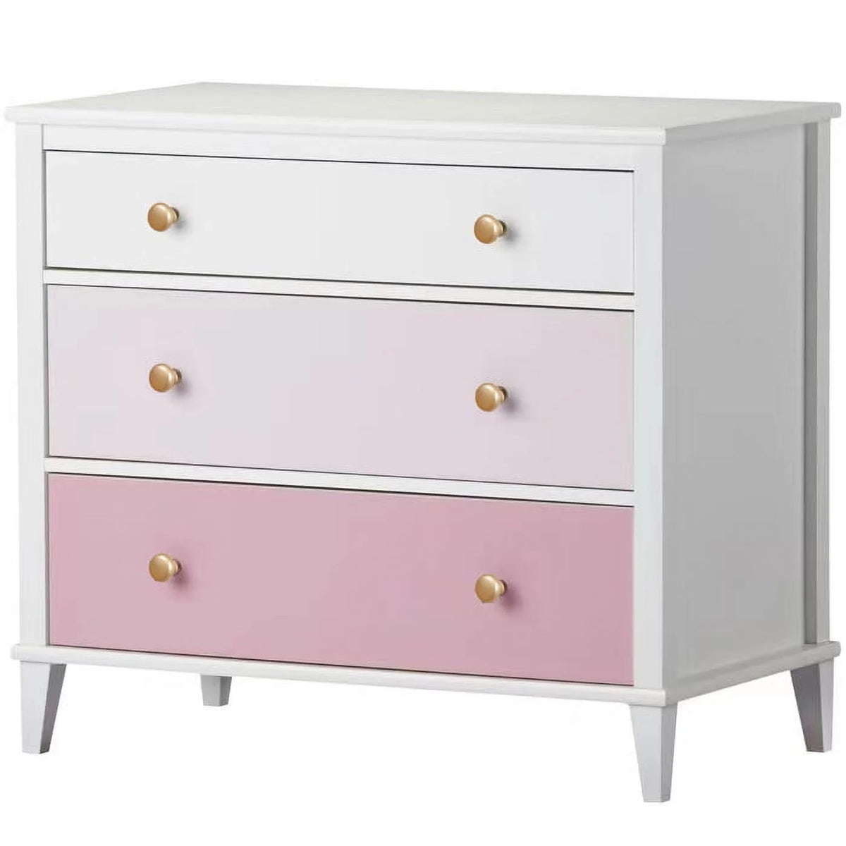 White 3 Drawer Wood Dresser N6619