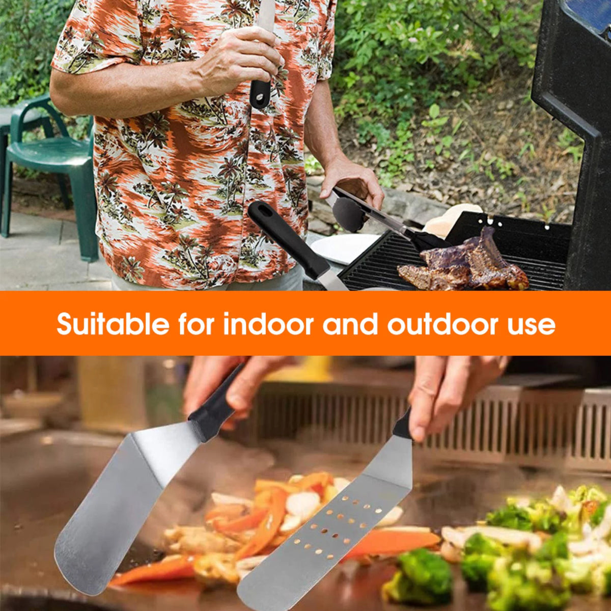 34Pcs Stainless Steel BBQ Grilling Tools Set with Carry Bag Y919998