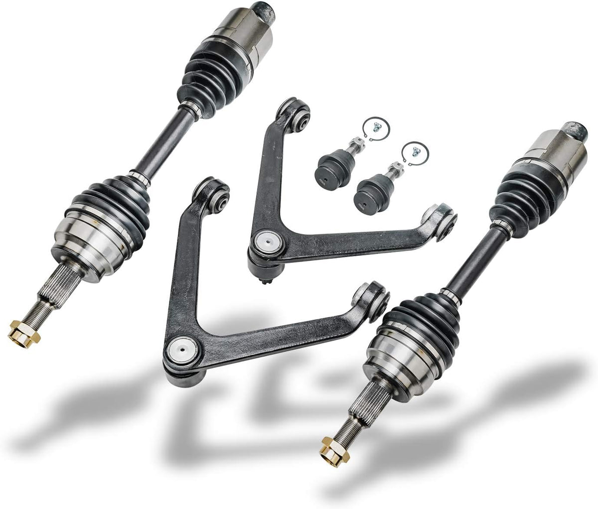 Front CV Axle Shafts + Upper Control Arm + Lower Ball Joints 6pc Set G2292