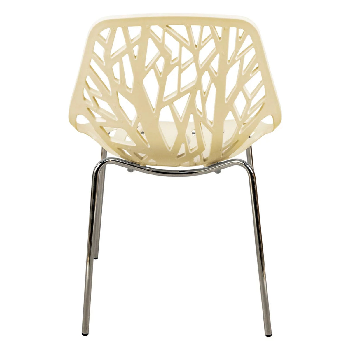 Cream Dining Chair with Chromed Legs Set of 4 V129