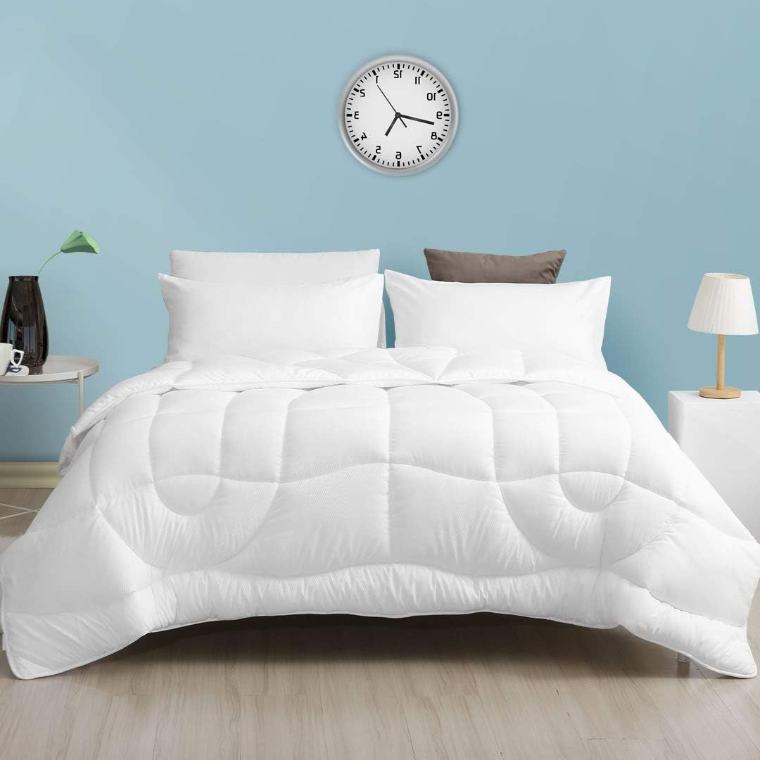 Full/Queen Size Navy Blue/Light Grey Reversible Down Alternative Comforter F987939