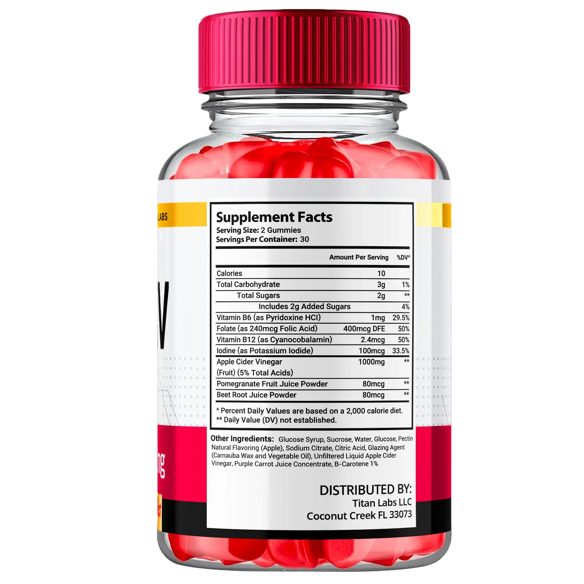 Apple Cider Vinegar Supplement Gummies with Folic Acid 60 Gummies P7859