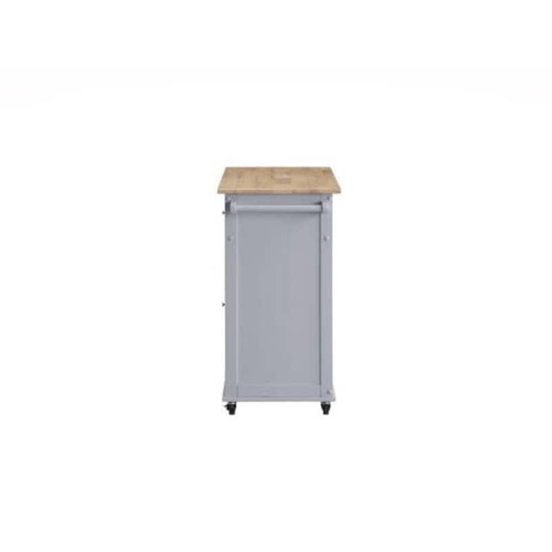 Kitchen Island Storage Cart with Natural Finish Top Z2580