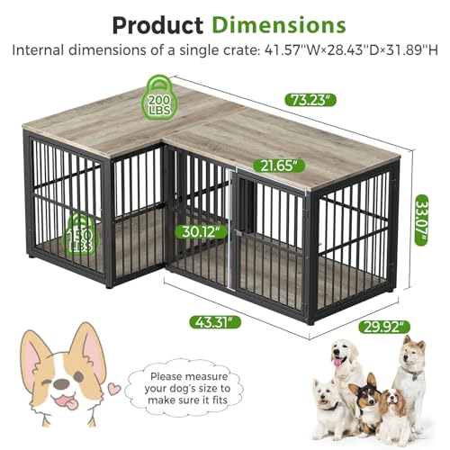 Brown Wooden Dog Crate Furniture TV Stand N74002