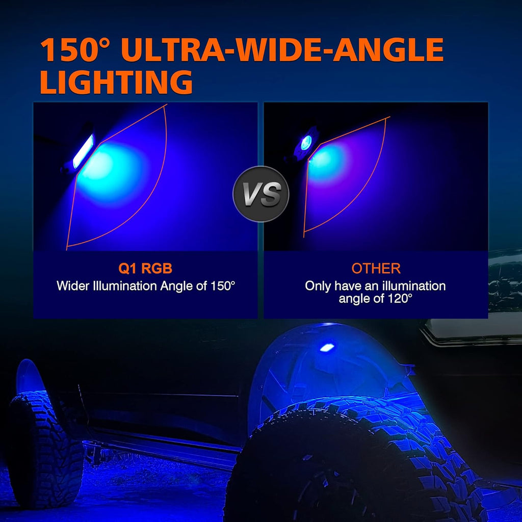 4 Pods Multicolor RGB LED Rock Lights Waterproof K821555
