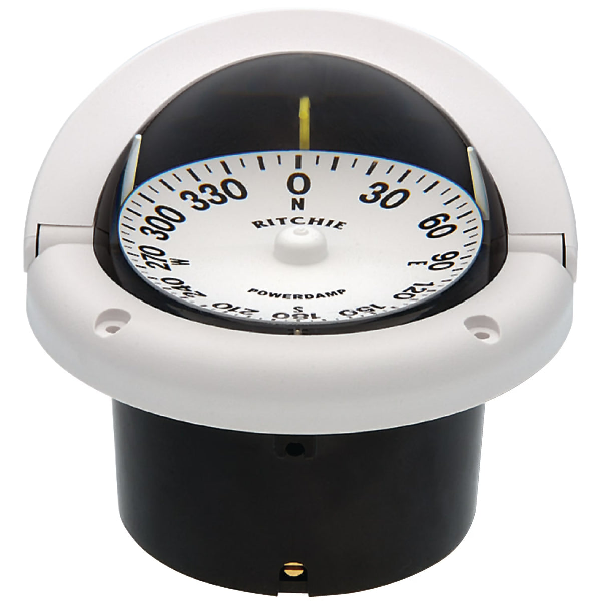White Flat Dial Boat Compass with Green Light & Flush Mount Z37702