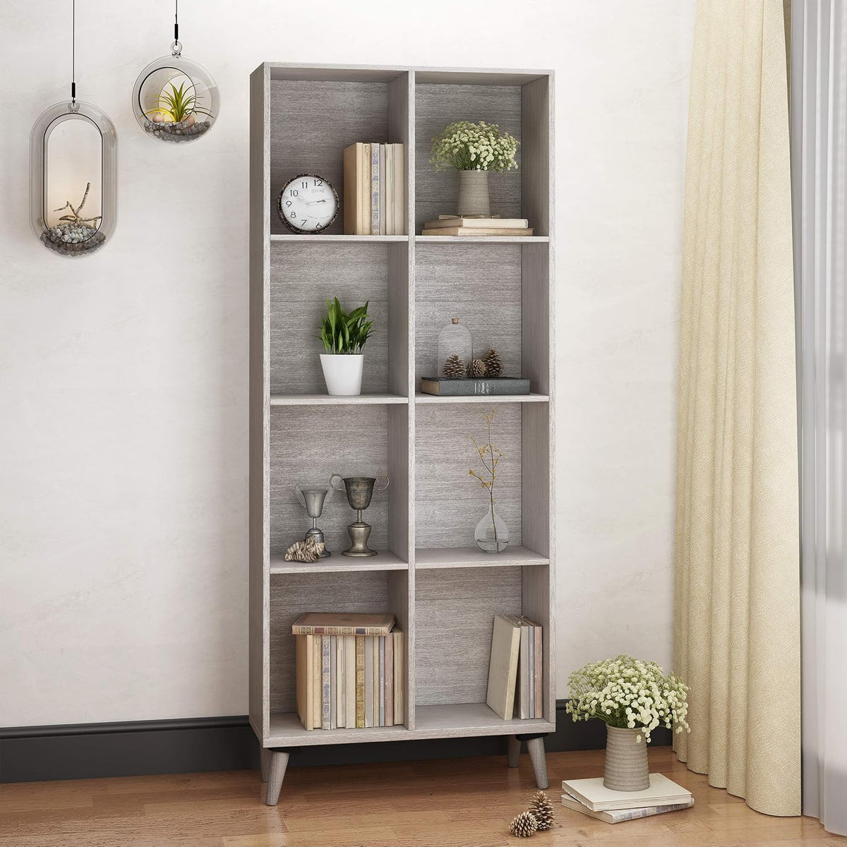 Grey Oak Finish Faux Wood Bookcase C89889
