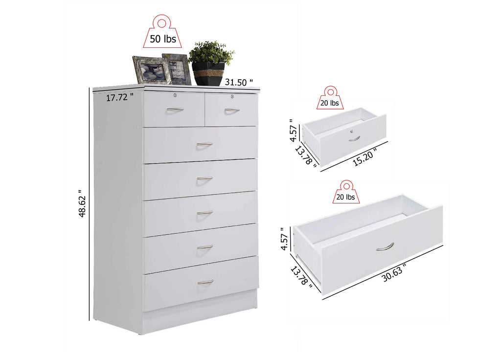 Mahogany 7 Drawer Dresser with Two Locks O609