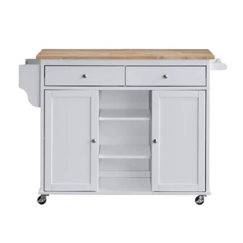 Kitchen Island Storage Cart with Natural Finish Top Z2580