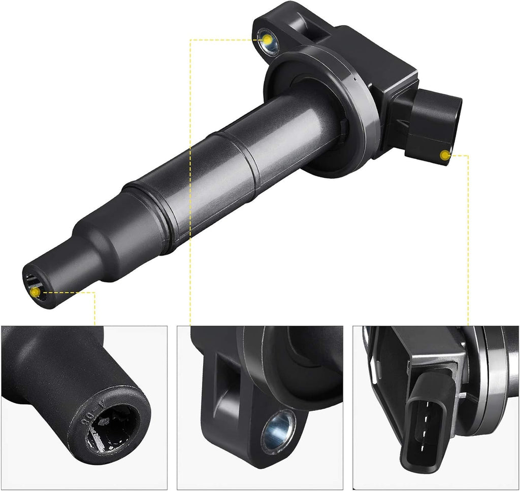 Set of 4 Ignition Coil Pack for Toyota Camry Corolla Highlander Matrix RAV4 Solara, 2010-2012 Lexus HS250h, 2009-2010 Pontiac Vibe, 2005-2010 Scion TC 2.4L L4 Z97318