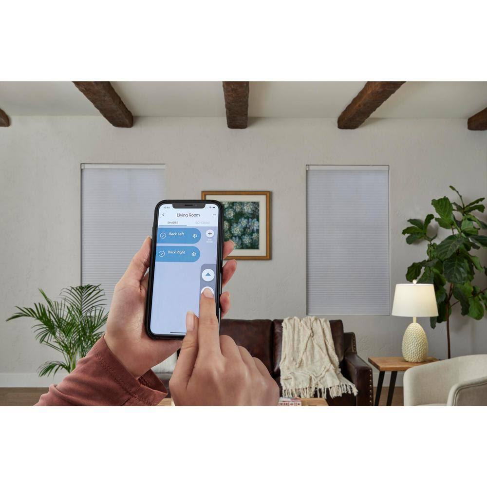 White Cordless Blackout Motorized Cellular Shade B7371