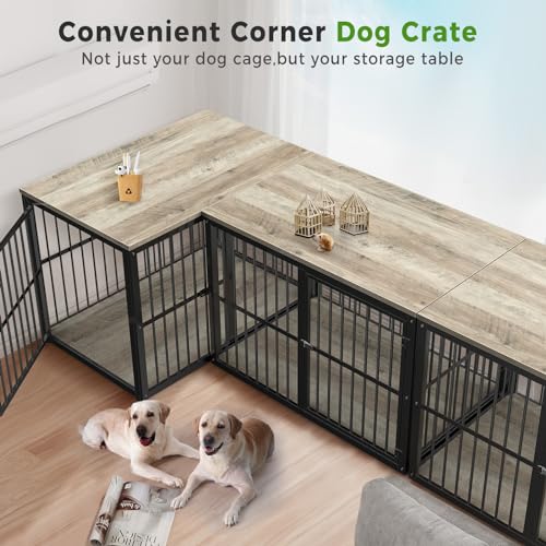 Brown Wooden Dog Crate Furniture TV Stand N74002